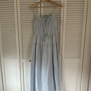 Light Blue Cotton Maxi Dress